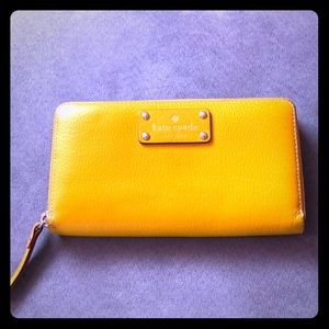 Kate Spade Yellow zipper wallet